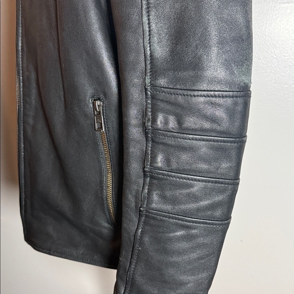 Andrew Marc Black Leather Moto Jacket SZ M - Picture 5 of 12